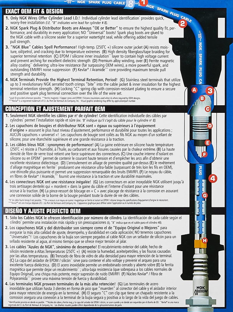 NGK (8018) RC-HE64 Spark Plug Wire Set - Image 4