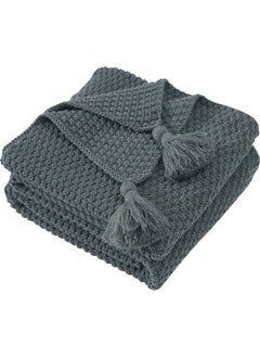 Arabest Tassel Design Warm Blanket Polyester Grey 130x170cm  - Image 1