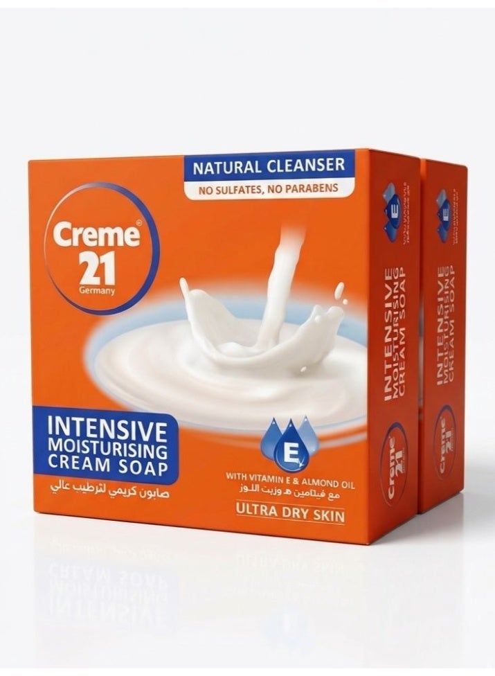 Creme 21 Creamy soap for intensive moisturizing, 2 pieces, 125g - Image 1