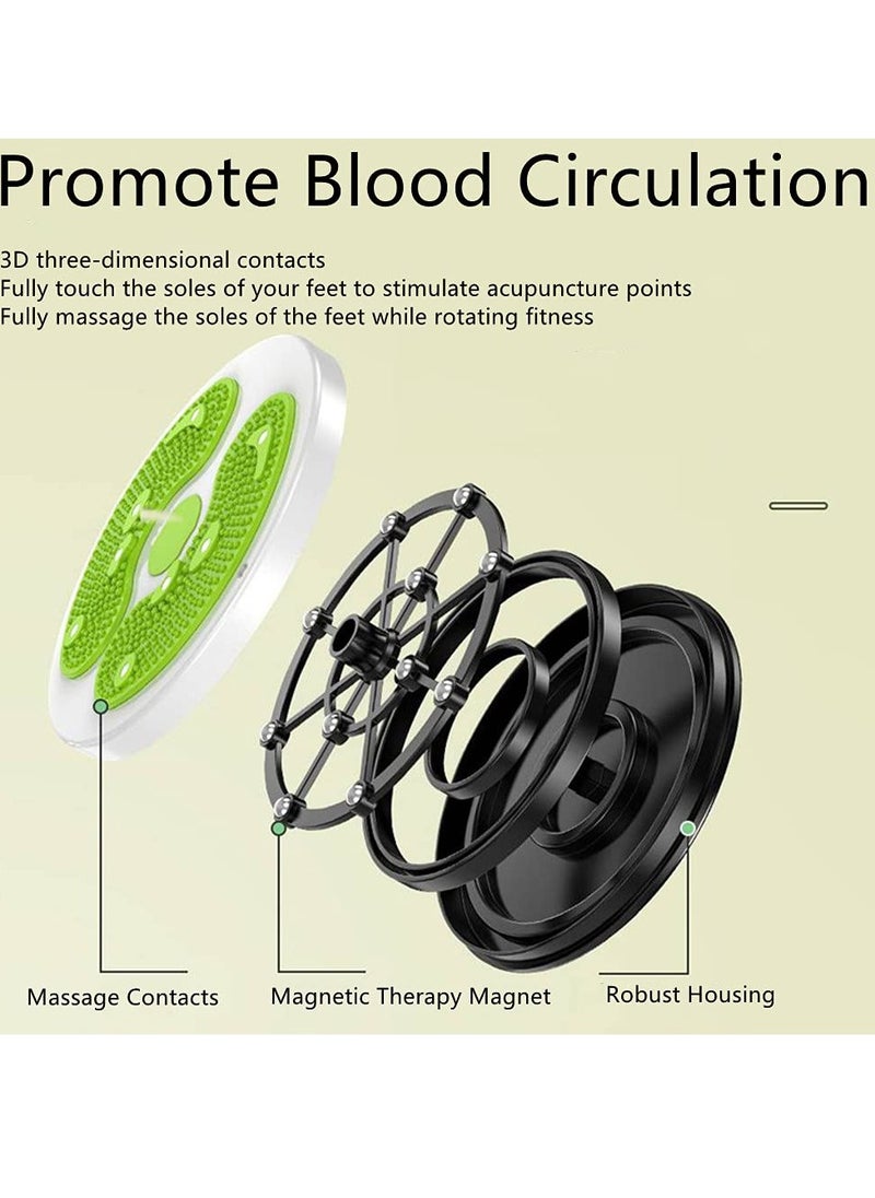 Excefore - Waist Twisting Board, Twister Board, New Generation of Waist Twisting Disc, with 8 Magnets Fitness Twister with Handles Trims Waist Arms Hips and Thighs (Green) - Image 1