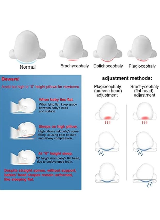 Gonice Baby Pillow Breathable Set, with Pillowcase for Infants or Toddlers, Prevents Flat Head and Shapes Infant's Head  - Image 2