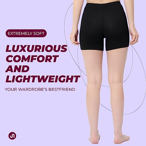 Bodyband Under Skirt Shorts for Women & Girls Under Dress Shorts High Waist Stretchable Skin Fit Shorties Tights for Women & Girls Cycling Shorts for Women Shorts Biker Bicycle Shorts Black L - Image 5