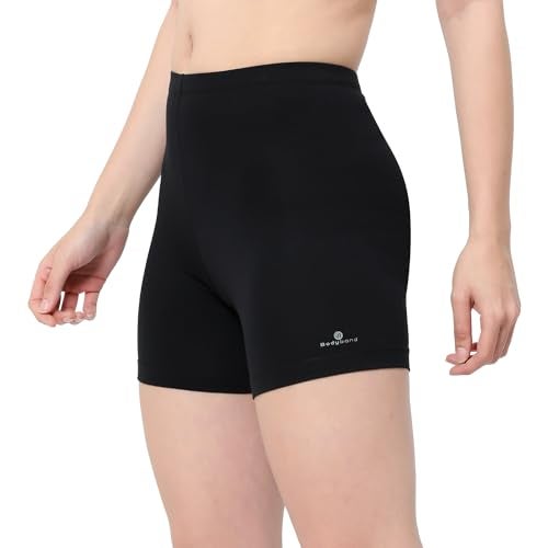 Bodyband Under Skirt Shorts for Women & Girls Under Dress Shorts High Waist Stretchable Skin Fit Shorties Tights for Women & Girls Cycling Shorts for Women Shorts Biker Bicycle Shorts Black L - Image 1