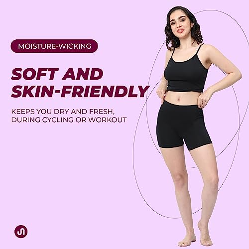 Bodyband Under Skirt Shorts for Women & Girls Under Dress Shorts High Waist Stretchable Skin Fit Shorties Tights for Women & Girls Cycling Shorts for Women Shorts Biker Bicycle Shorts Black L - Image 3