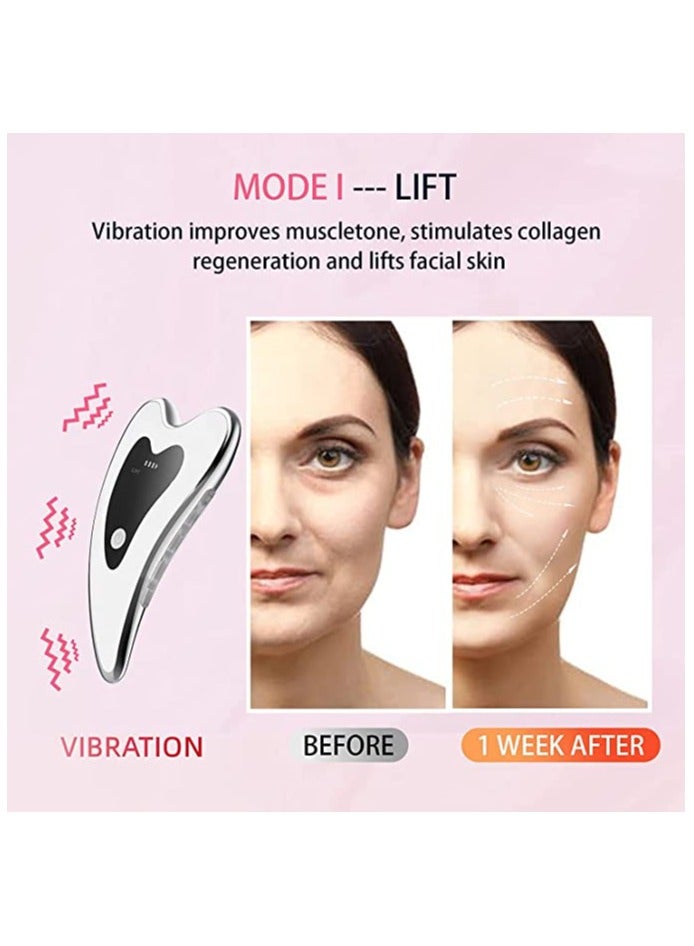 Excefore Electric Gua Sha Gua Sha Facial Massager Double Chin Reducer Heated & Vibration & Red Light Face Massager for Anti-Aging Wrinkle Removal Eye Puffiness Skin Lift Tension Relief Neck Removal Act - Image 3