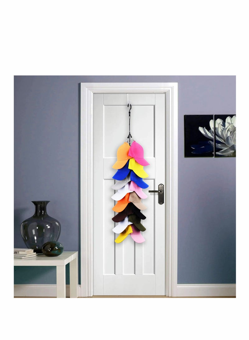 SYOSI Closet Hanging Hat Rack, Holds Up To 16 Caps for Baseball Hats, Closet Door Baseball Hat Organizer Hat Storage - Image 3