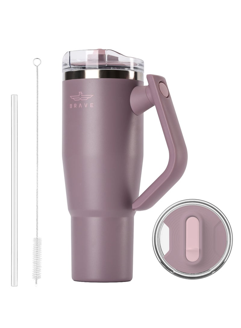 بريف تمب جارد تمبلر ١٢٠٠ml - ١٨/٨ ستانلس ستيل ترافل ماج، ثيرمال كوفي كوب، ٢-إن-١ ليكبروف ليد وذ سترو & روتيتينج هاندل، إنسوليتد هوت & كولد بيفيريج ماج، كار كب هولدر كومباتيبل، ديورابل & ريوسابل كوفي ترافل ماج (بوربل) - Image 1