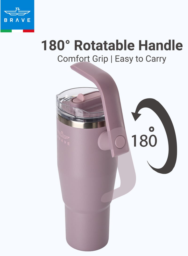 بريف تمب جارد تمبلر ١٢٠٠ml - ١٨/٨ ستانلس ستيل ترافل ماج، ثيرمال كوفي كوب، ٢-إن-١ ليكبروف ليد وذ سترو & روتيتينج هاندل، إنسوليتد هوت & كولد بيفيريج ماج، كار كب هولدر كومباتيبل، ديورابل & ريوسابل كوفي ترافل ماج (بوربل) - Image 5