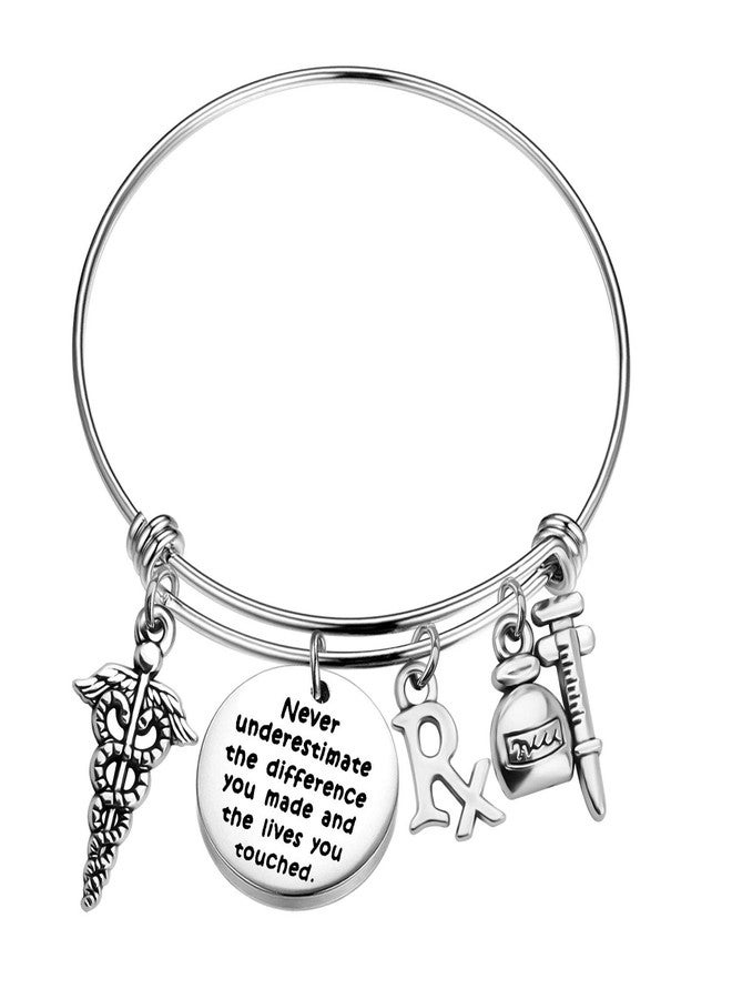 AKTAP Pharmacist Pharmacy Gift Never Underestimate The Difference You Made Rx Pharmacist Bracelet Pharmacy Tech Jewelry Pharmacist Retirement Gift (Rx Pharmacist Bracelet) - Image 1