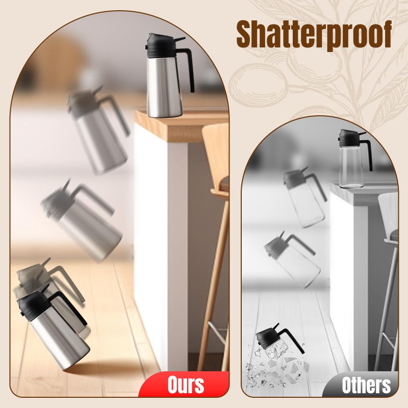 PARACITY Oil Dispenser Bottle with Stainless Steel Shell & Ceramic Sprayed Interior, 2 in 1 Olive Oil Sprayer and Dispenser, Oil Spray Bottle for Cooking, Kitchen, BBQ, Air Fryer, Salad, Baking(Black) - Image 4