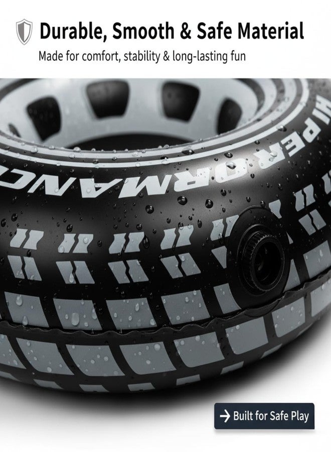 Kevim Inflatable Tyre Ring Swimming Tube for Kids & Adults, 20 cm Black Pool Float, Durable Outdoor Water Toy, Lightweight Inflatable Swim Ring for Pool Beach Play - Image 5