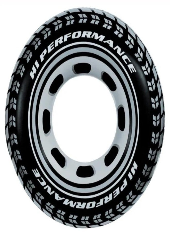 Kevim Inflatable Tyre Ring Swimming Tube for Kids & Adults, 20 cm Black Pool Float, Durable Outdoor Water Toy, Lightweight Inflatable Swim Ring for Pool Beach Play - Image 1