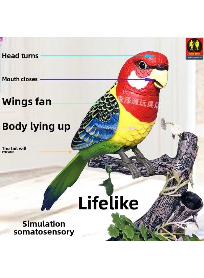Voice-activated Bird Electric Induction Talking Parrot Children's Toys For The Elderly And Children To Relieve Boredom Toys-Color:Learn To Speak + Bird Chirping + Yellow Rose Parrot-Scale:Battery Version 【3 Ordinary Batteries】 - Image 5