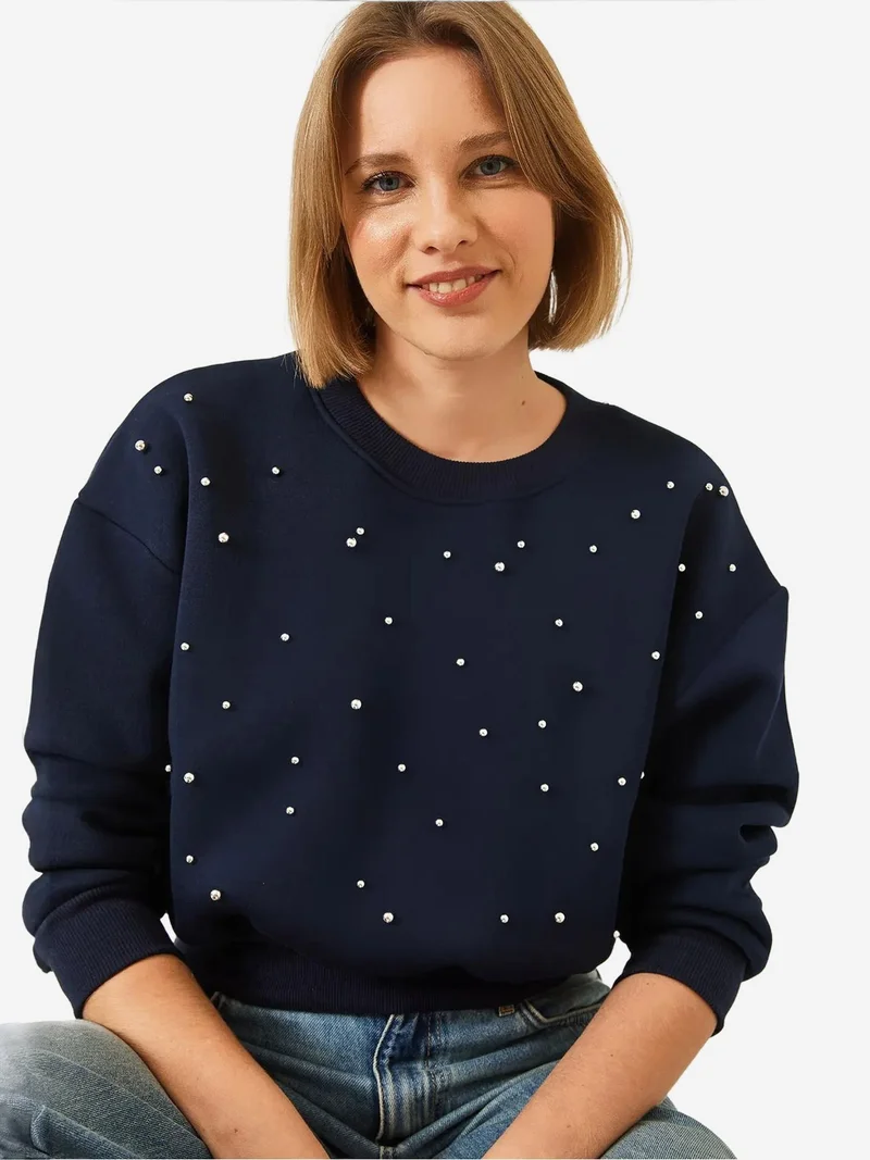 بيانكو لوتشي بلوفر بياقة دائرية بنقشة لوتشي مع بوم بوم