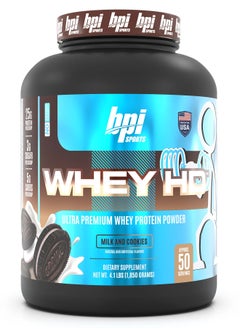 BPI SPORTS Whey HD Milk and Cookies 50 Serving 4.1lbs  - Image 1