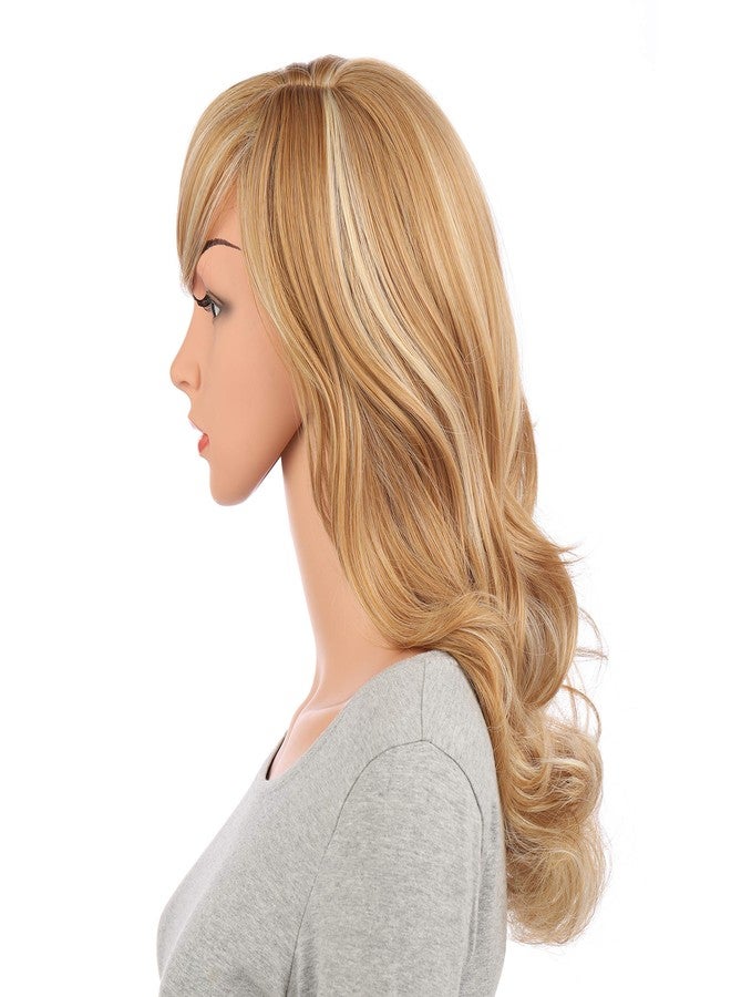 Onedor Full Head Beautiful Long Curly Wave Stunning Wig Charming Curly Costume Wigs with Fringe (Blonde Mixed-16/24H88) - Image 5