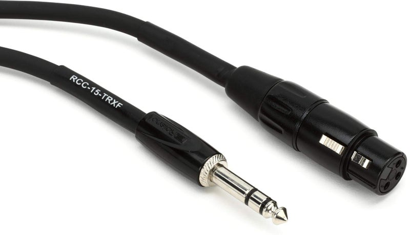 Roland Black Series Interconnect Cable, 1/4-Inch TRS to XLR (Female), 15-Feet - Image 3