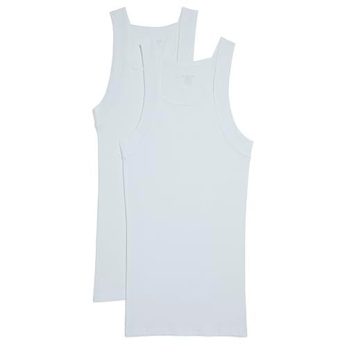 Evolve Men's Cotton Comfort Square Cut Tank Multi Pack, White, X-Large - Image 4
