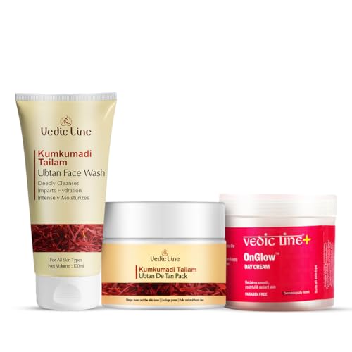 Vedic Line Vedicline Kumkumadi Tailam De Tan Kit, (Pack Of 3) 300ml - Image 1