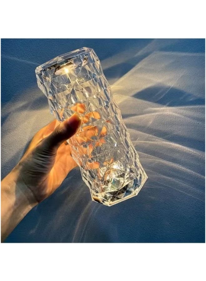 Crystal Table Lamp, 3 Color Changing Touch Rose Table Lamp,USB Rechargeable Diamond Table Lamps Best for Living Room,Office - Image 4