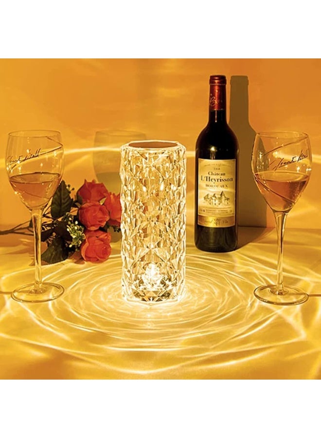 Crystal Table Lamp, 3 Color Changing Touch Rose Table Lamp,USB Rechargeable Diamond Table Lamps Best for Living Room,Office - Image 5