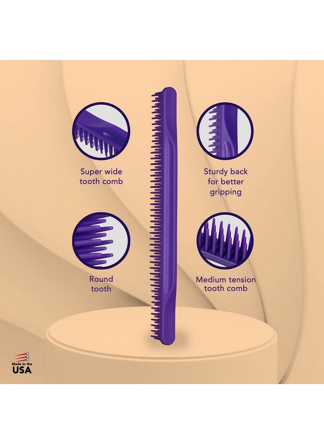 Allegro Combs - 70 3 Row Detangling Comb Wide Tooth Curl Defining Brush Perfect For Women Curly Hair Stylists Curl Defining Curly Hair Comb Made In The Usa 1 Piece (Purple) - Image 1