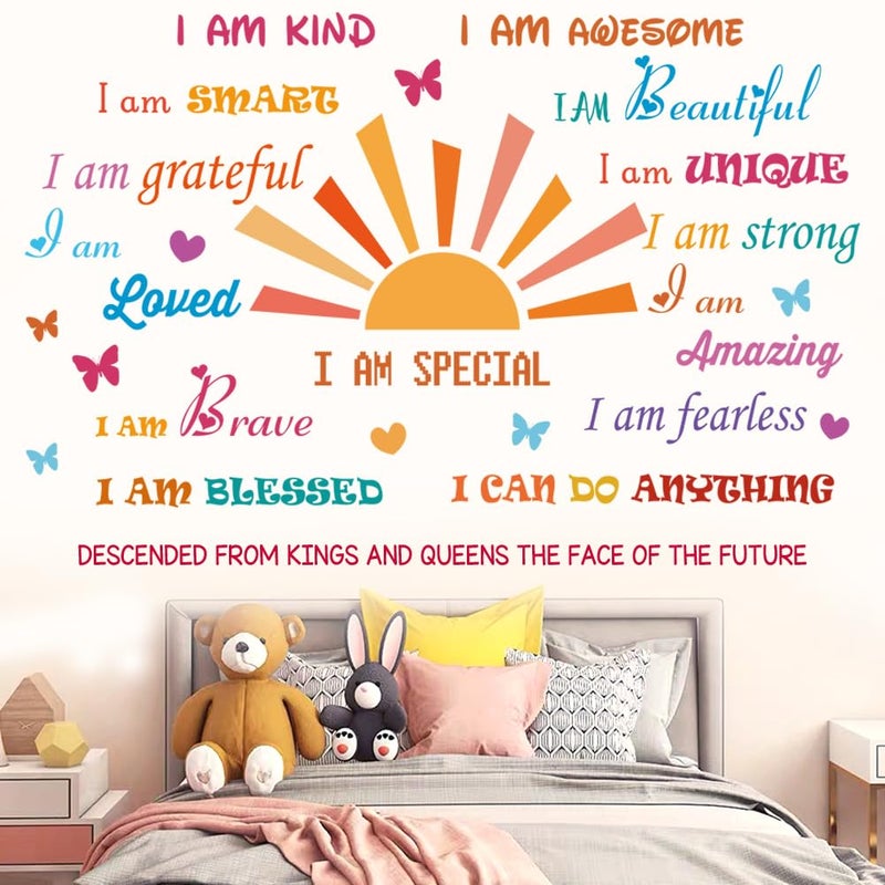 Casa Decor Inspirational Quotes Motivational Sayings Half Sun Peel and Stick Wall Art Decals for Baby Nursery Kids Bedroom Living Room Decoration - Image 5