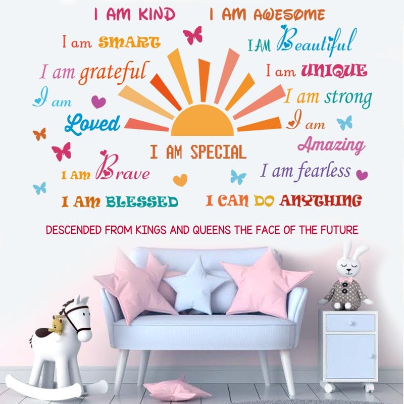 Casa Decor Inspirational Quotes Motivational Sayings Half Sun Peel and Stick Wall Art Decals for Baby Nursery Kids Bedroom Living Room Decoration - Image 1