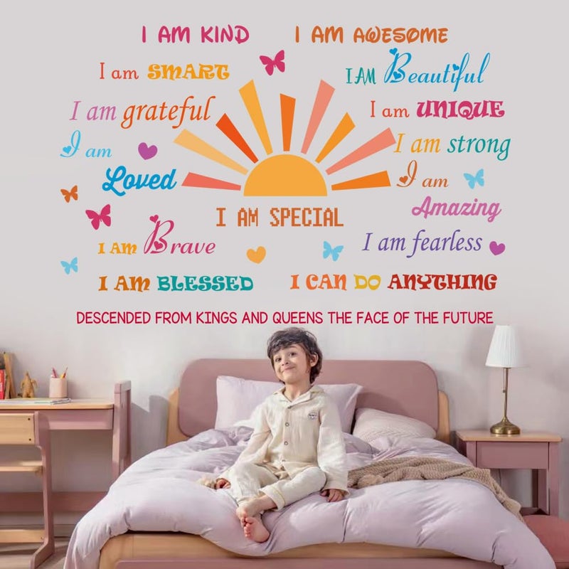 Casa Decor Inspirational Quotes Motivational Sayings Half Sun Peel and Stick Wall Art Decals for Baby Nursery Kids Bedroom Living Room Decoration - Image 4