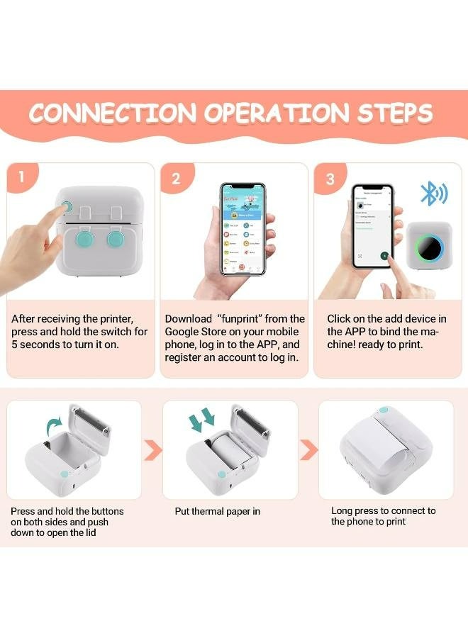 Mini Portable Bluetooth Thermal Printer, Wireless Sticker and Photo Printer for Learning and Office Use - Image 4