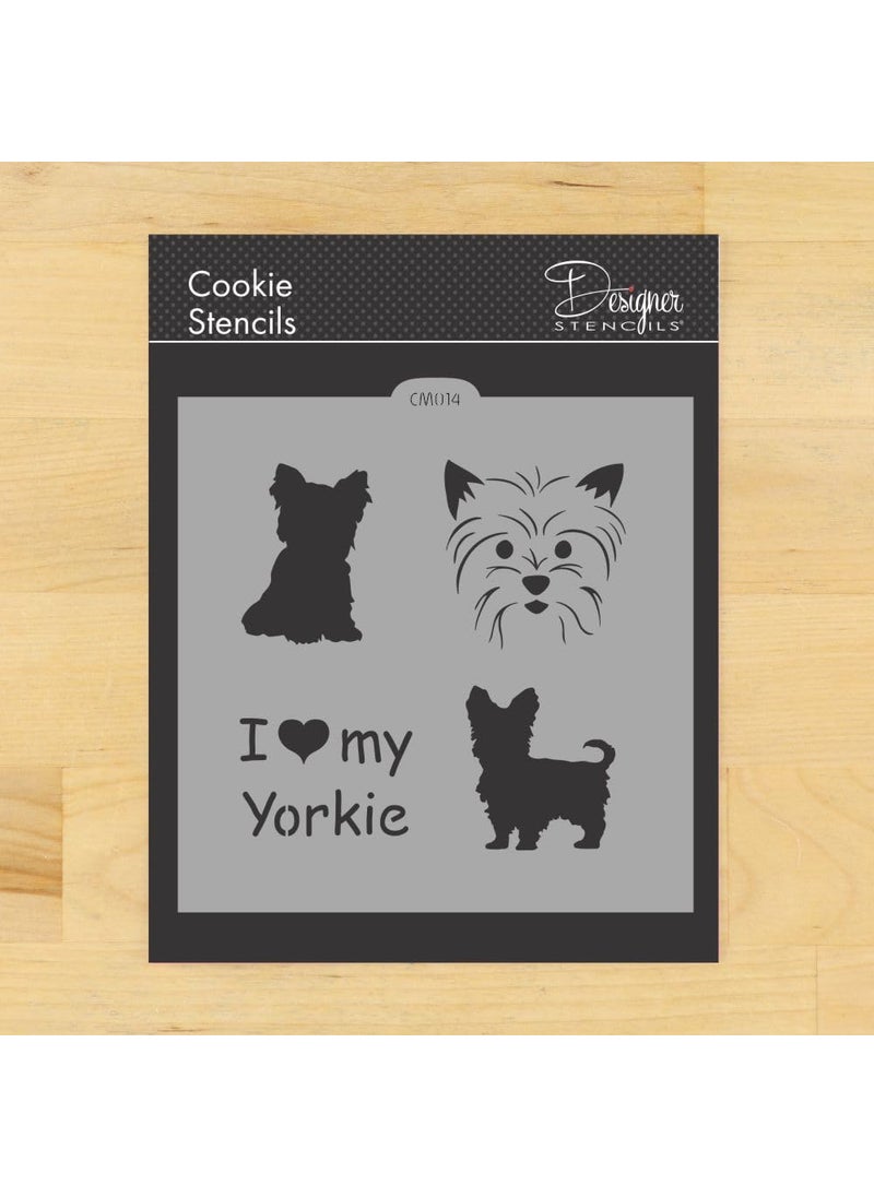 Designer Stencils - I Love My Yorkie Cookie and Craft Stencil CM014 by Designer Stencils - Image 1