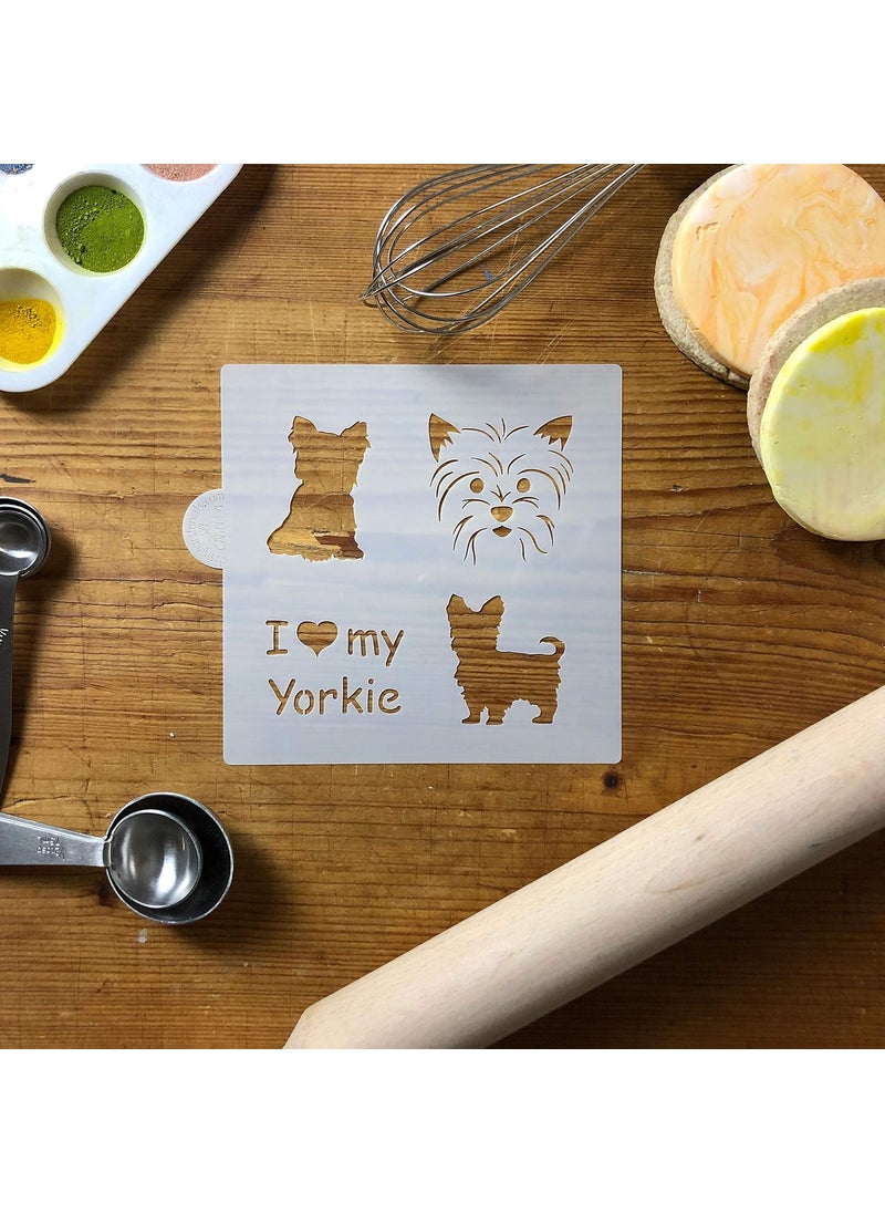 Designer Stencils - I Love My Yorkie Cookie and Craft Stencil CM014 by Designer Stencils - Image 1