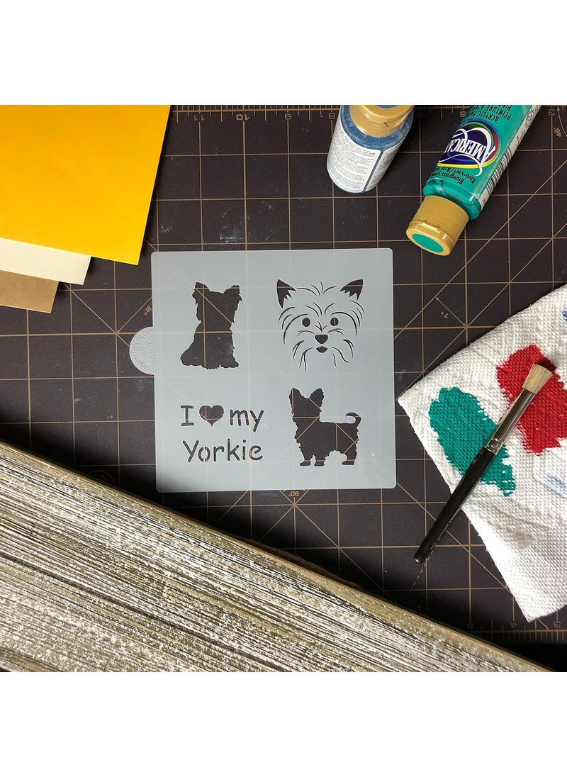 Designer Stencils - I Love My Yorkie Cookie and Craft Stencil CM014 by Designer Stencils - Image 1