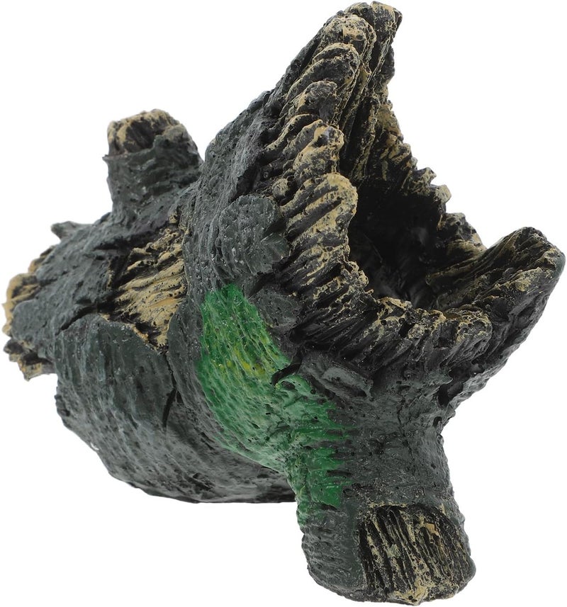 UPKOCH Reptile Hideout Cave Shelter Natural Resin Tree Hole Aquarium Hiding Ornament for Gecko Lizard Snake Small Tank Environment Accessory - Image 1