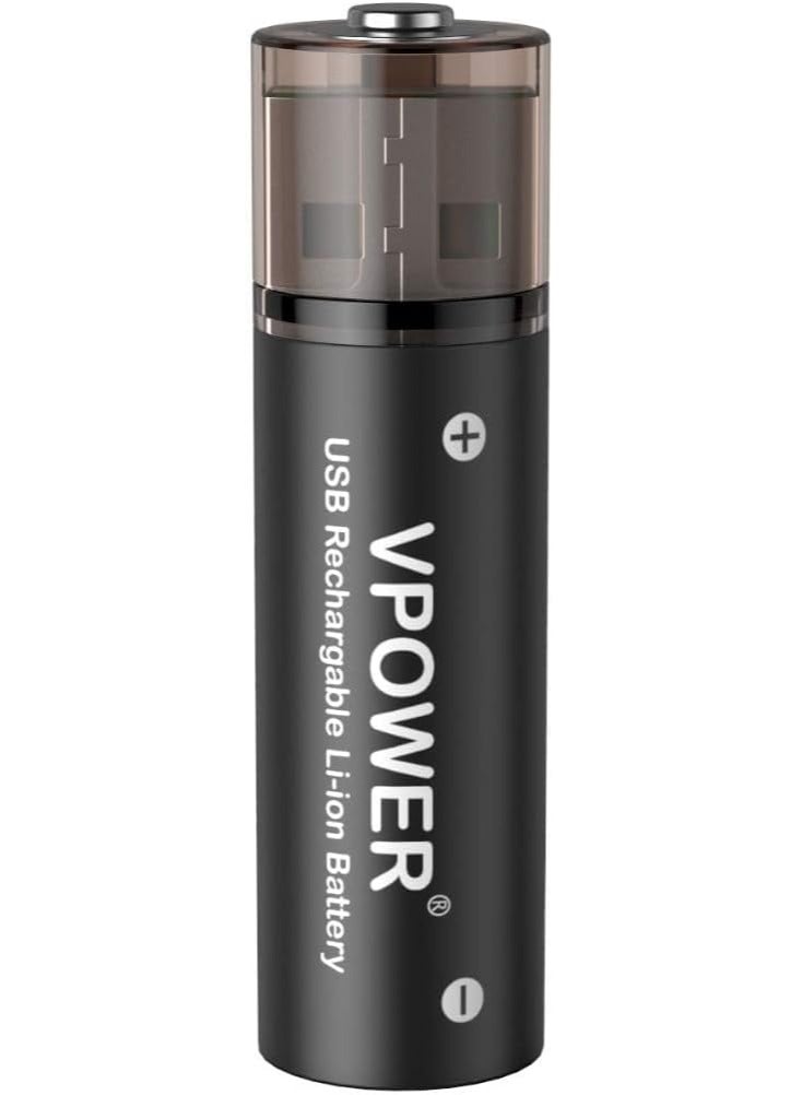 بطاريات V power AA قابلة لاعادة الشحن بمنفذ USB بدون شاحن بطارية ليثيوم ايون 1800mAh صديقة للبيئة وقابلة لاعادة التدوير مزدوجة ايه 1.5 فولت شحن سريع للماوس/الالعاب/جهاز التحكم عن بعد/ماكينة  - Image 2