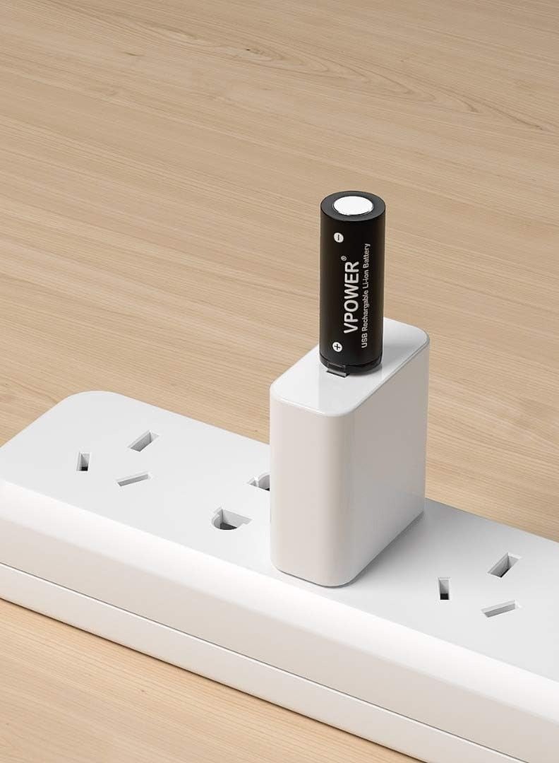 بطاريات V power AA قابلة لاعادة الشحن بمنفذ USB بدون شاحن بطارية ليثيوم ايون 1800mAh صديقة للبيئة وقابلة لاعادة التدوير مزدوجة ايه 1.5 فولت شحن سريع للماوس/الالعاب/جهاز التحكم عن بعد/ماكينة  - Image 3