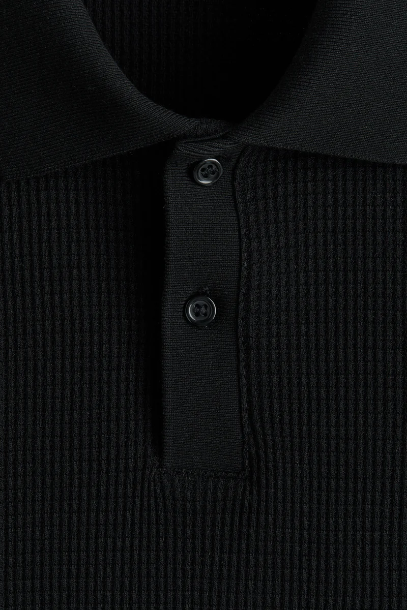 H&M  Slim Fit Waffle-knit polo shirt for Men | Best Price UAE