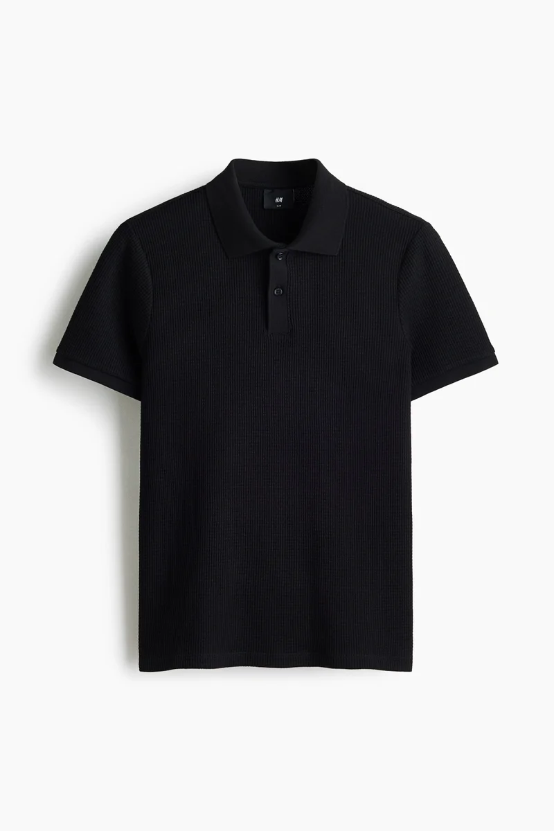 H&M  Slim Fit Waffle-knit polo shirt for Men | Best Price UAE
