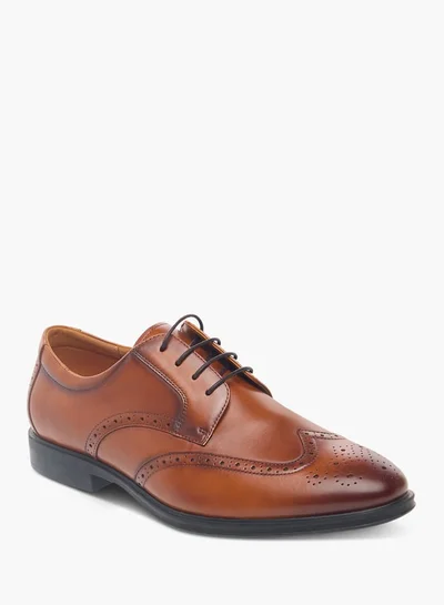لو كونفورت Mens Textured Lace-Up Derby Shoes