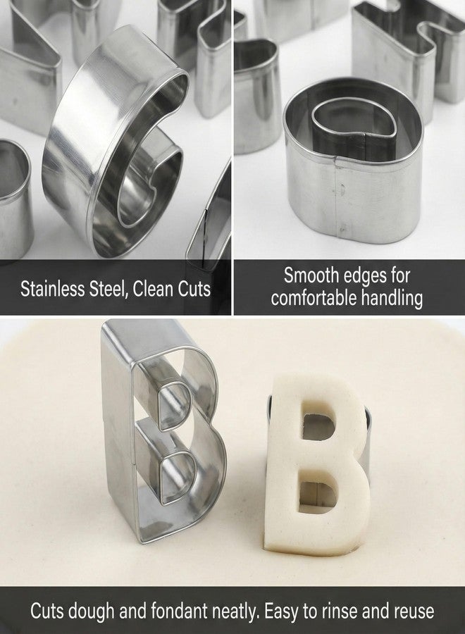 Dcoteh 26PCS Alphabet Cookie Cutters Set, 1 Inch Letter Stainless Steel Mini Cookie Cutters for Fondant, Dough, Fruit & Sandwiches, Letter Cookie Molds for Halloween, Christmas & Birthday Party Baking - Image 3