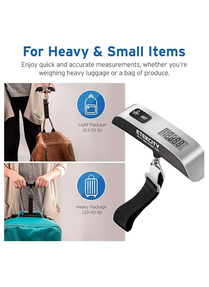 ETEKCITY - Luggage Scale for Travel Digital Suitcase Weight Scale 110 Pounds - Image 1