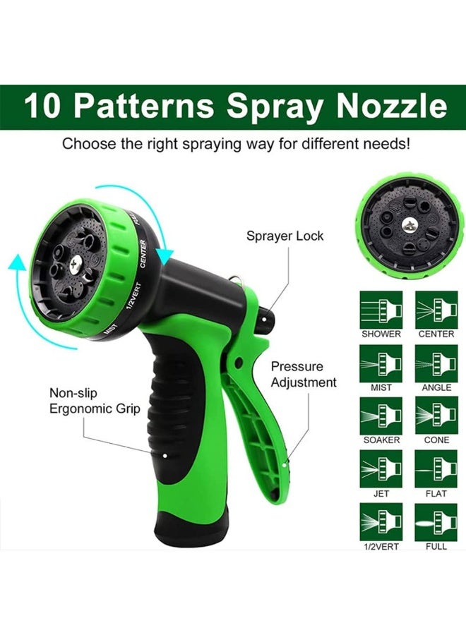 Bukela 50ft Expandable Garden Hose with 8 Function Nozzle,Leakproof Retractable Garden hose for Car Washing Garden Plants Watering Pets Shower Floor Cleaning,Black&Green - Image 4