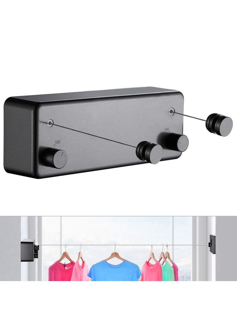 JOOM Retractable Clothesline Indoor Outdoor Clothes Line  Heavy Duty Clothes Drying Laundry Line  Wall Mounted Drying Rack Clothing Line  Retracting Hanging  Lock to Prevent Sagging 