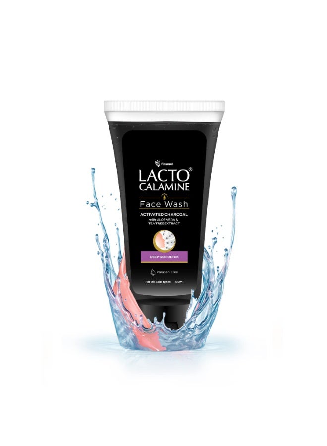 Lacto Calamine Face Lotion for Oil Balance - Oily Skin - 120 ml & Lacto Calamine Activated Charcoal Face Wash with Aloe Vera & Tea Tree Extract for Deep Skin Detox. 100 ml - Image 3