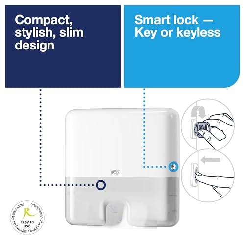 Tork Xpress Mini Multifold Hand Towel Dispenser White H2, One-at-a-Time Dispensing, Elevation Range, 553120 - Image 2