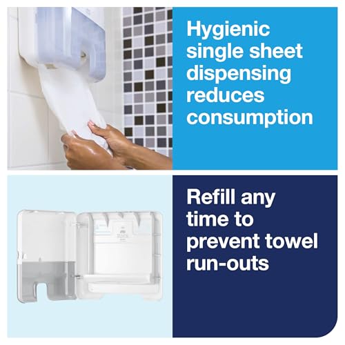 Tork Xpress Mini Multifold Hand Towel Dispenser White H2, One-at-a-Time Dispensing, Elevation Range, 553120 - Image 3