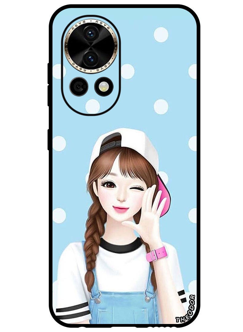 Theodor Protective Case Anti Scratch Shock Proof Bumper Cover For Huawei Nova 12 Girl Wear Cap  - Image 1