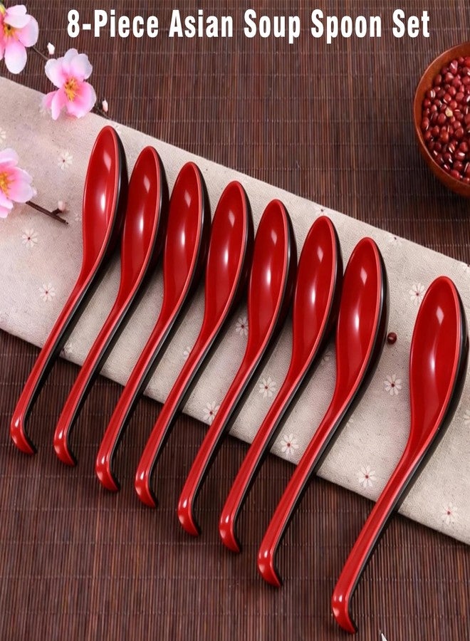 CZXNBI 8PCS Asian Soup Spoons, Japanese Miso, Chinese Ramen, Pho, Wonton & Noodle Soup Spoons, Dishwasher Safe, Shatterproof - Image 2