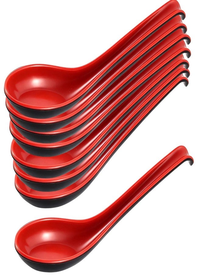 CZXNBI 8PCS Asian Soup Spoons, Japanese Miso, Chinese Ramen, Pho, Wonton & Noodle Soup Spoons, Dishwasher Safe, Shatterproof - Image 1