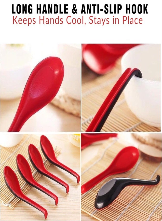 CZXNBI 8PCS Asian Soup Spoons, Japanese Miso, Chinese Ramen, Pho, Wonton & Noodle Soup Spoons, Dishwasher Safe, Shatterproof - Image 5